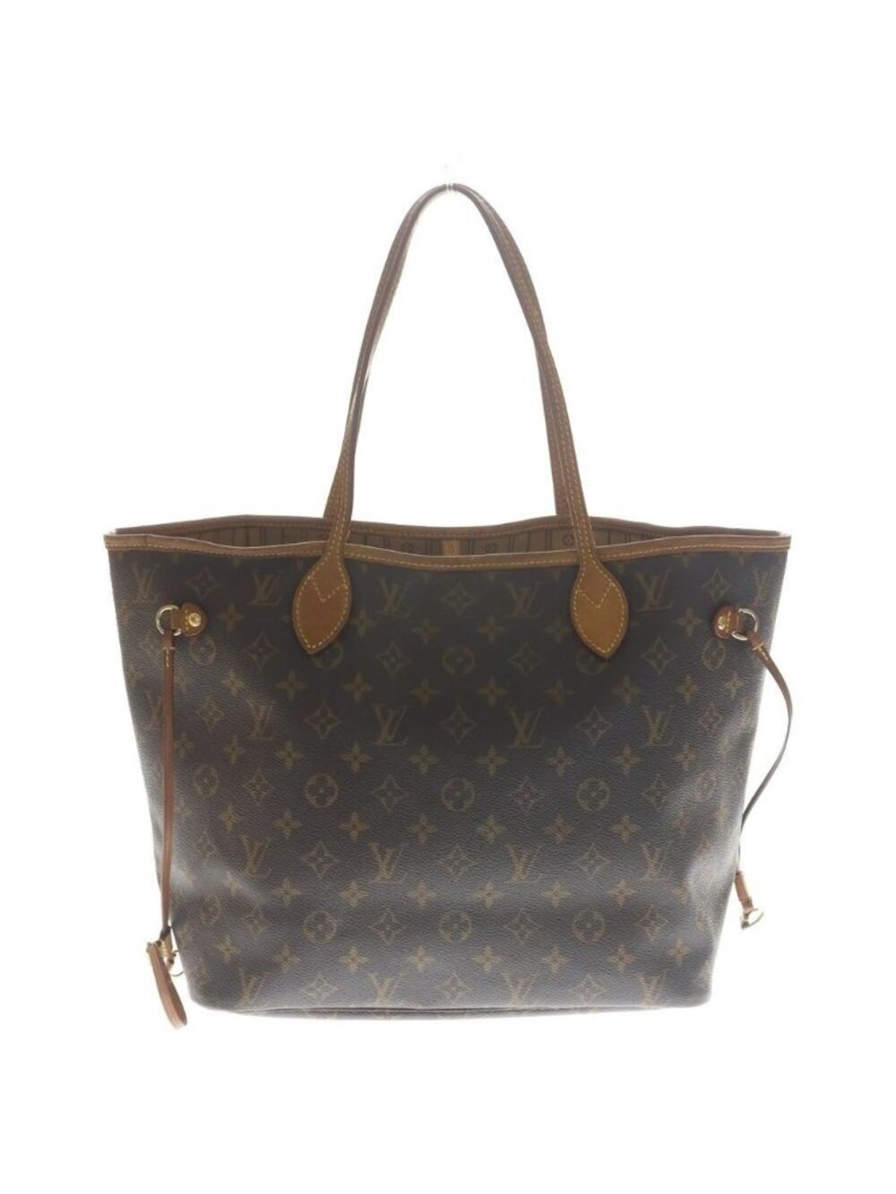 Louis Vuitton Monogram Neverfull GM Tote Brown Leather Gold